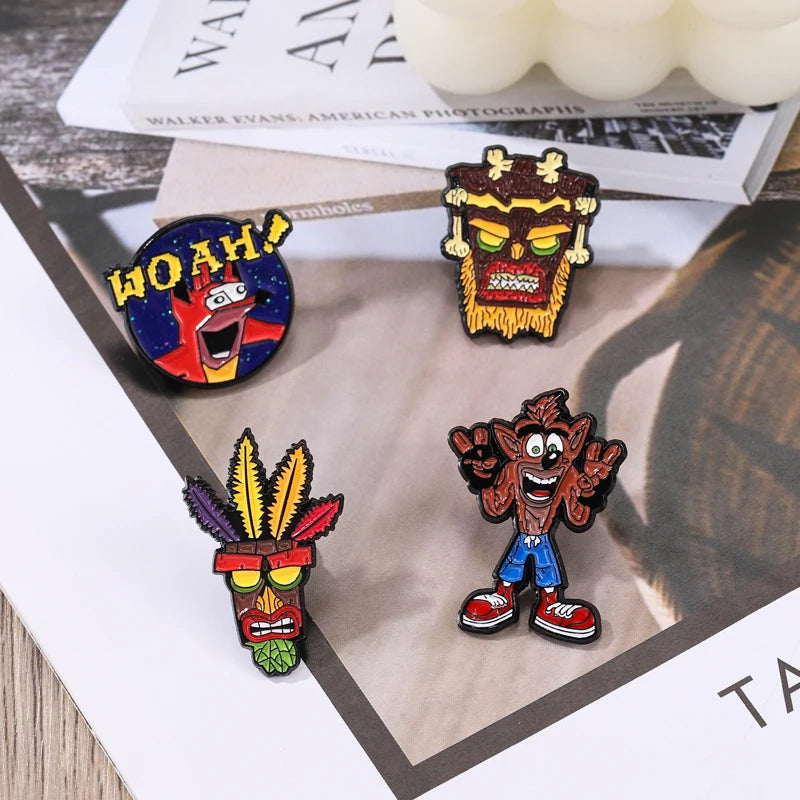 Anime Game Character Enamel Pin Badge Animal Wolf Brooch Punk Metal Classic Lapel Clothes Sweater Custom Kids Jewelry Gifts