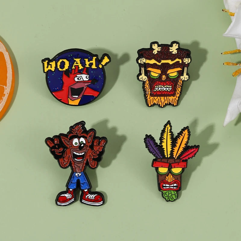 Anime Game Character Enamel Pin Badge Animal Wolf Brooch Punk Metal Classic Lapel Clothes Sweater Custom Kids Jewelry Gifts