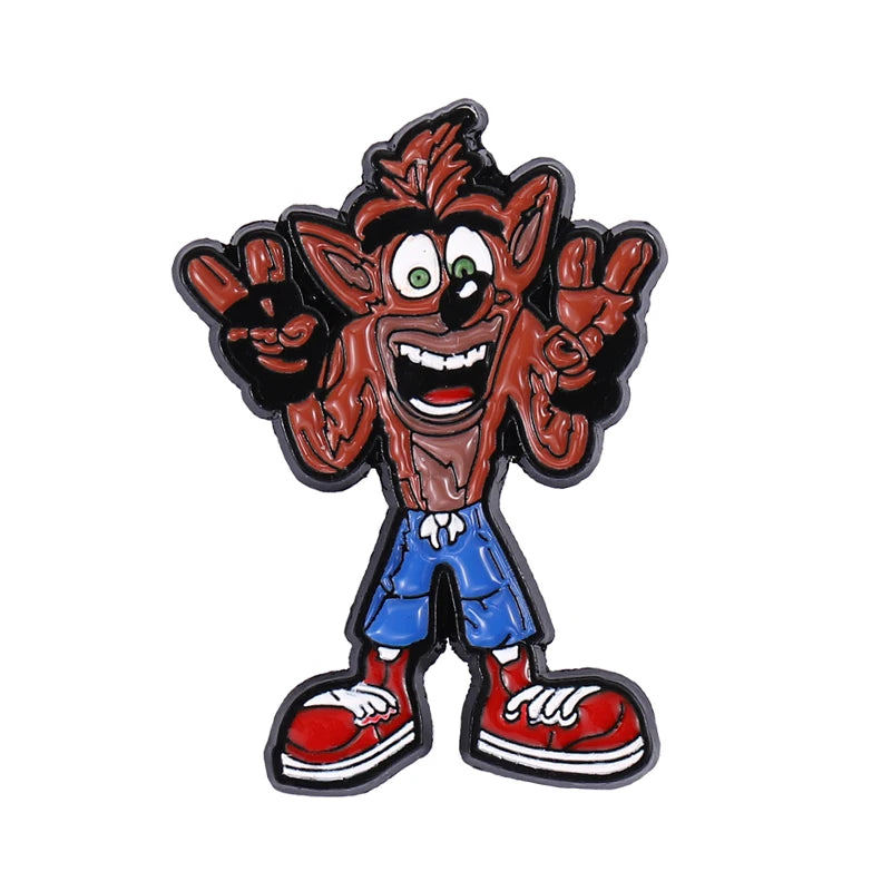 Anime Game Character Enamel Pin Badge Animal Wolf Brooch Punk Metal Classic Lapel Clothes Sweater Custom Kids Jewelry Gifts